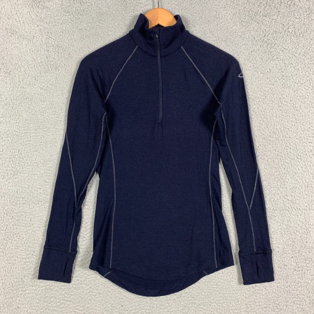 Icebreaker Merino Zone 260 Shirt Women's Small S Navy Half Zip Thermal Baselayer